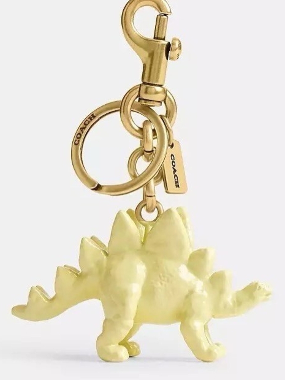 COACH Yellow Enamel Stegosaurus Keychain Charm